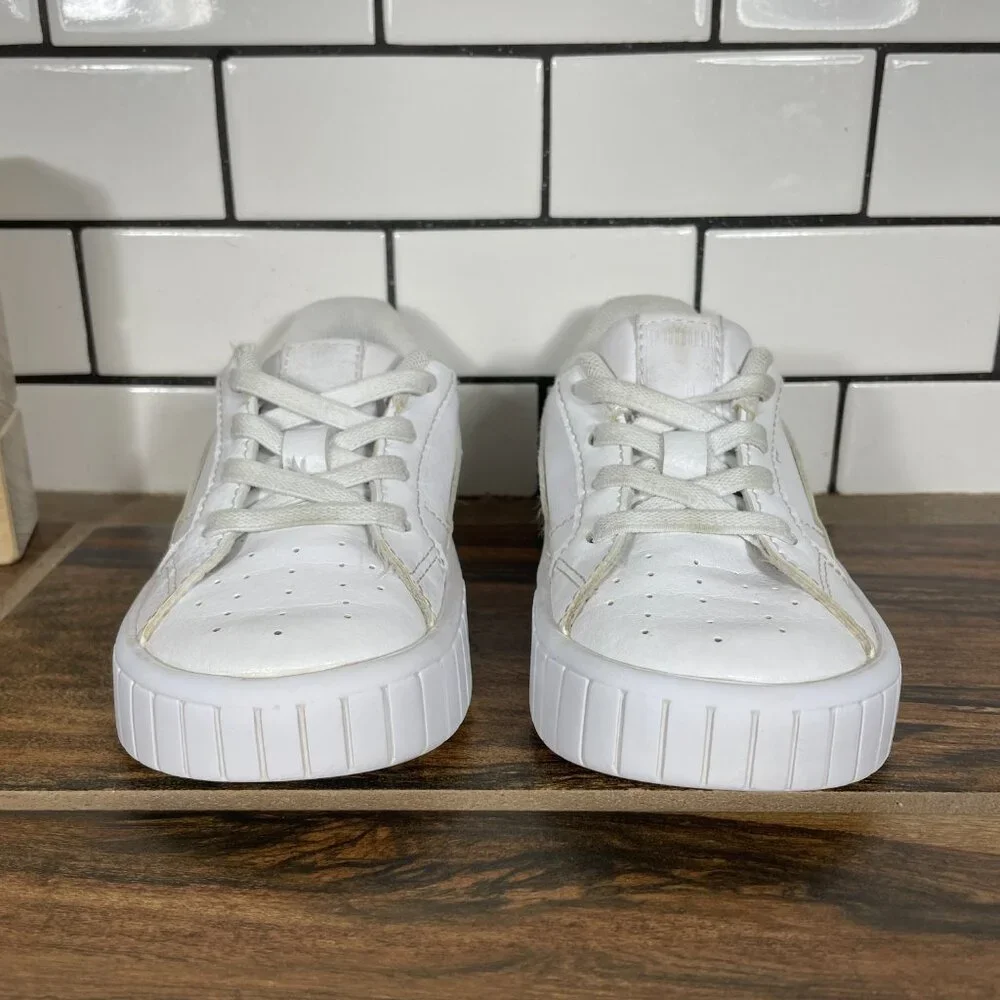 Puma Cali Star Toddler Boys Size 9C Shoes White Faux Leather Slip On Sneakers